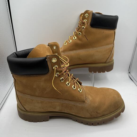 Timberland Premium Combat Boots Men's Size 11 Wheat Nubuck Round Toe Lace Up - Picture 2 of 8